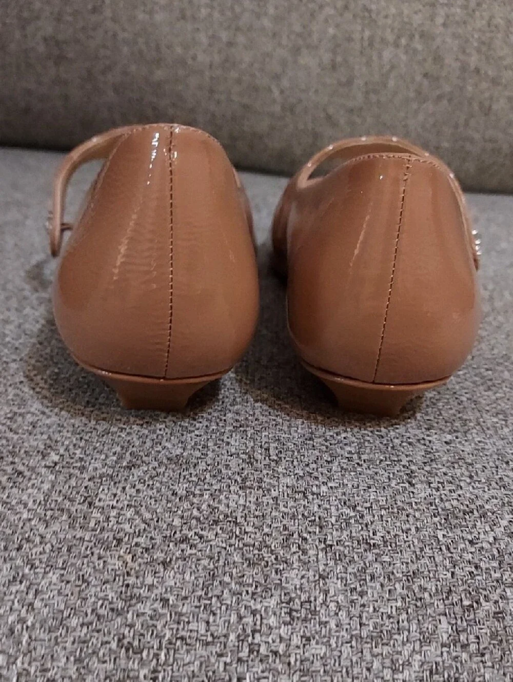 ANTONIO MELANI Tan Pointed Toe Mary Jane Flats - Picture 6 of 7